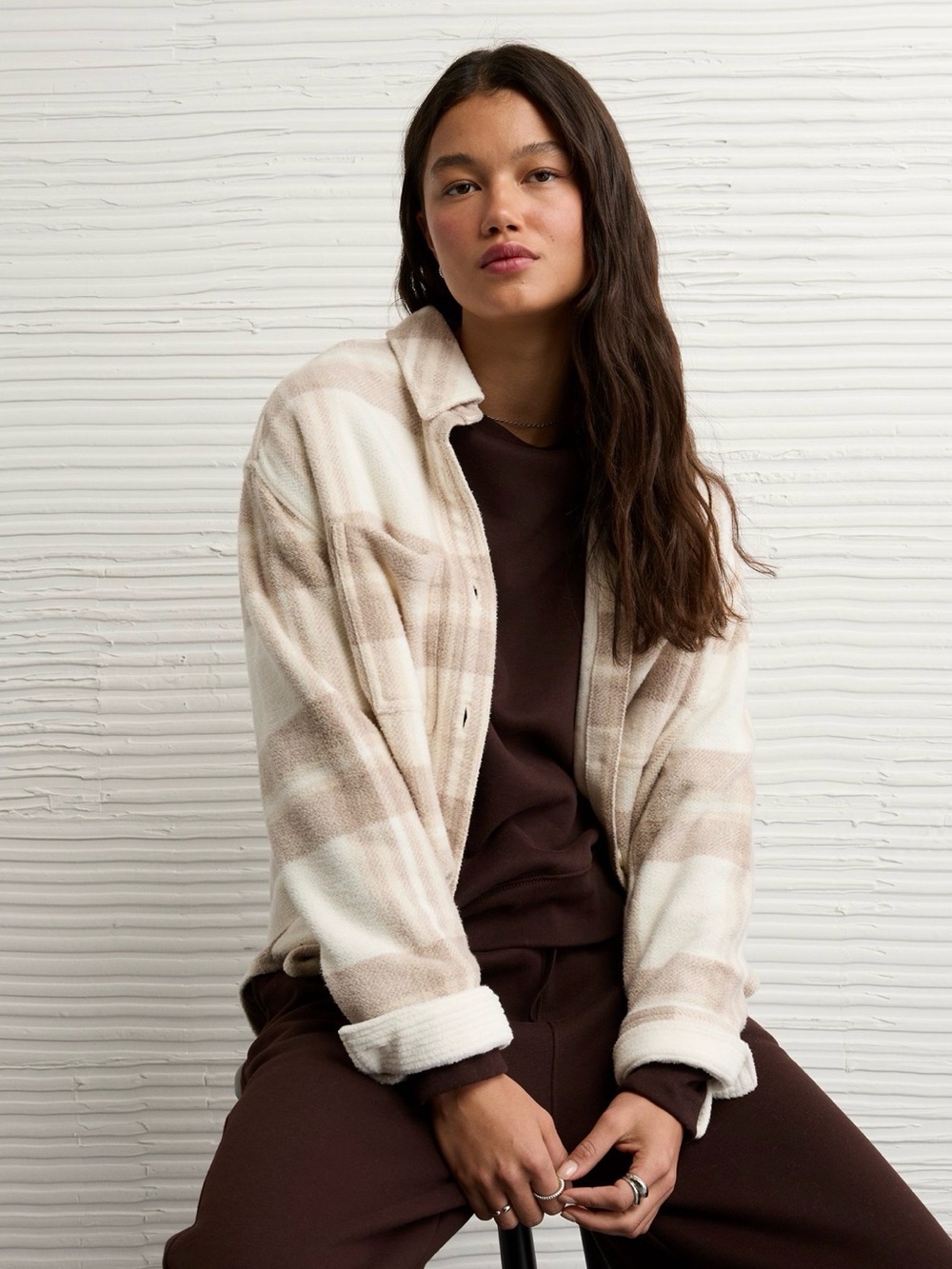 American Eagle Fleece Flannel Jacket